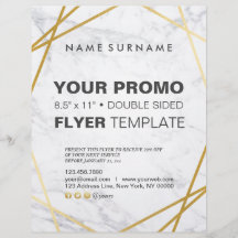 Moderne, minimale Gold Marble Geometric 8,5 x11 in