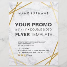 Moderne, minimale Gold Marble Geometric 8,5 x11 in Flyer