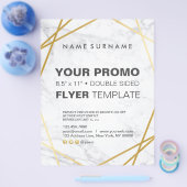Moderne, minimale Gold Marble Geometric 8,5 x11 in Flyer (Enkel)
