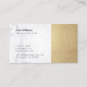 Moderne, minimale Gold Marble Hallo Luxe Writer Visitekaartje (Achterkant)