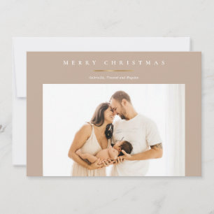 Moderne, minimale Gold Merry-kerstfotokaart Feestdagenkaart