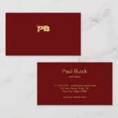 Moderne, minimale Gold Red Professional Visitekaartje (Voorkant / Achterkant)