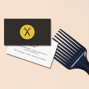 Moderne, minimale Gold Scissor Logo Haarstylist Visitekaartje