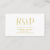 Moderne minimale, Gold Script, RSVP reageert Informatiekaartje (Voorkant)