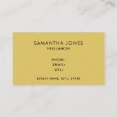Moderne, minimale Gold White Stripes Freelancer Visitekaartje (Achterkant)