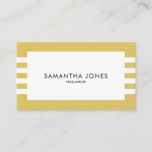 Moderne, minimale Gold White Stripes Freelancer Visitekaartje
