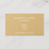 Moderne, minimale Gold White Stripes Freelancer Visitekaartje (Achterkant)