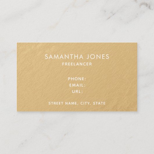 Moderne, minimale Gold White Stripes Freelancer Visitekaartje (Achterkant)