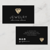 Moderne, minimale gouden en zwarte juwelen visitekaartje (Voorkant / Achterkant)