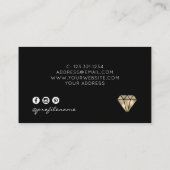 Moderne, minimale gouden en zwarte juwelen visitekaartje (Achterkant)
