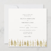 Moderne, minimale gouden kerstbomen tijdens winter kaart (Voorkant)