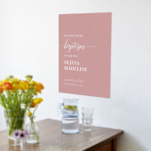 Moderne Minimale Gouden Kruis Doop Welkom Teken Folie Afdrukken (Laag (Keuken))