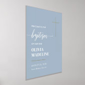 Moderne Minimale Gouden Kruis Doop Welkom Teken Folie Afdrukken (Laagn)