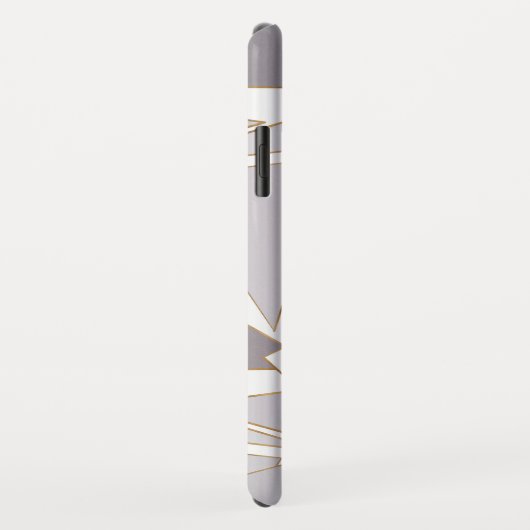 Moderne minimale gouden lijntjes grijze driehoeken Case-Mate iPhone case (Achterkant/rechts)