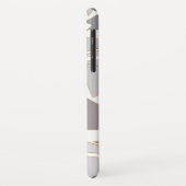 Moderne minimale gouden lijntjes grijze driehoeken Case-Mate iPhone case (Achterkant/links)