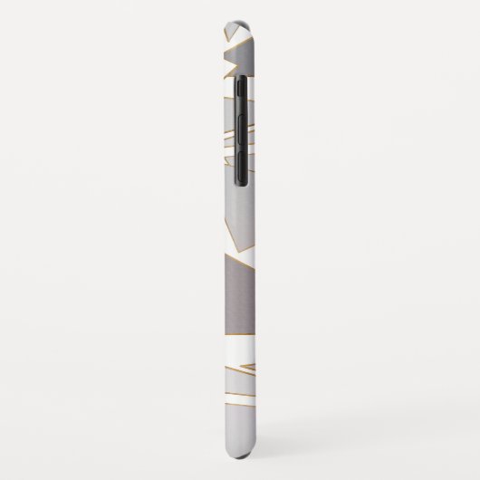 Moderne minimale gouden lijntjes grijze driehoeken Case-Mate iPhone case (Achterkant/links)