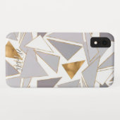 Moderne minimale gouden lijntjes grijze driehoeken Case-Mate iPhone case (Achterkant (horizontaal))
