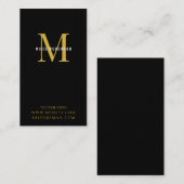 Moderne Minimale Gouden Monogram Zwarte Bellen Kaa Visitekaartje (Voorkant / Achterkant)