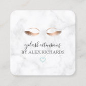 Moderne minimale gouden rozen gouden wimpers vierkante visitekaartje (Voorkant)