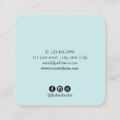 Moderne minimale gouden rozen gouden wimpers vierkante visitekaartje (Achterkant)