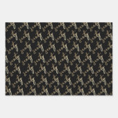 Moderne minimale gouden type 60e verjaardagsfeestj inpakpapier vel (Voorkant 2)