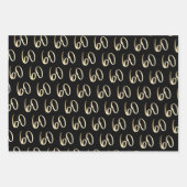 Moderne minimale gouden type 60e verjaardagsfeestj inpakpapier vel (Voorkant)