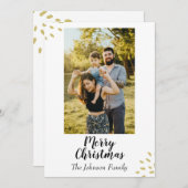 Moderne Minimale Gouden Vakantiefoto Kaart (Voorkant / Achterkant)