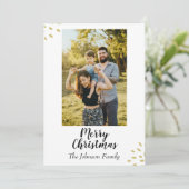 Moderne Minimale Gouden Vakantiefoto Kaart (Staand voorkant)