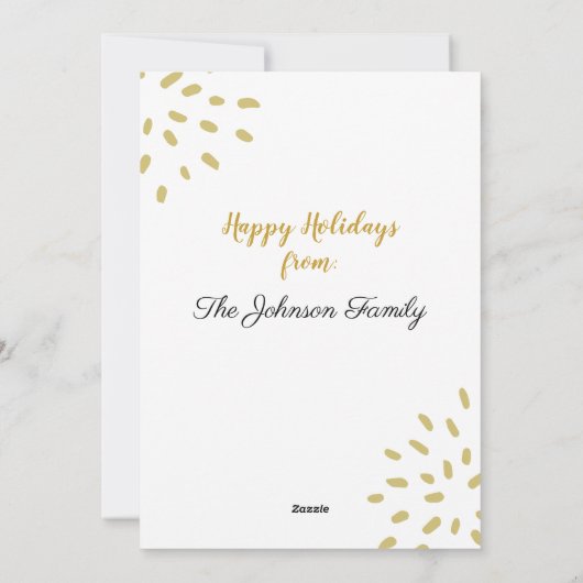 Moderne Minimale Gouden Vakantiefoto Kaart (Achterkant)