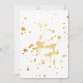 Moderne minimale gouden verf Splatter Elegante bru Kaart (Achterkant)
