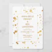 Moderne minimale gouden verf Splatter Elegante bru Kaart (Voorkant)