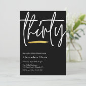 Moderne minimale goudpenseelstreek 30e verjaardag kaart (Staand voorkant)