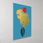 Moderne, minimale goudvaas met grote bladeren folie afdrukken (Laagn)