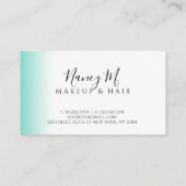 Moderne minimale gradiënt witte make-up & haar afsprakenkaartje (Achterkant)