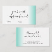 Moderne minimale gradiënt witte make-up & haar afsprakenkaartje (Voorkant / Achterkant)