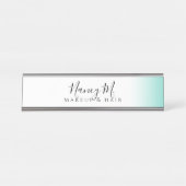 Moderne minimale gradiënt witte make-up & haar bureau naambordje (Voorkant)