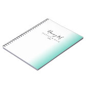 Moderne minimale gradiënt witte make-up & haar notitieboek (Linkerzijde)