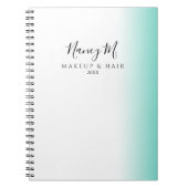 Moderne minimale gradiënt witte make-up & haar notitieboek (Voorkant)