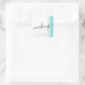 Moderne minimale gradiëntmuntwitte make-up vierkante sticker (Tas)