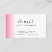 Moderne minimale gradiëntroze witte make-up & haar klantenkaartje (Achterkant)
