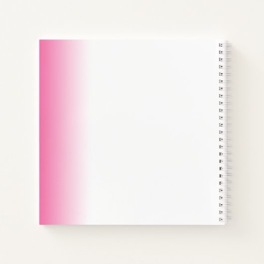 Moderne minimale gradiëntroze witte make-up & haar notitieboek (Achterkant)