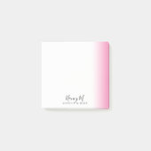 Moderne minimale gradiëntroze witte make-up & haar post-it® notes (Voorkant)