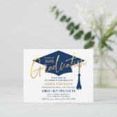 Moderne Minimale Graduation Party Aankondigingskaart (Staand voorkant)