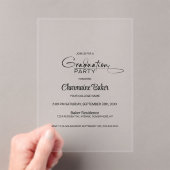 Moderne Minimale Graduation Party Acryl Uitnodigingen (Insitu (Draagbaar))