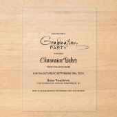 Moderne Minimale Graduation Party Acryl Uitnodigingen (Voorkant)