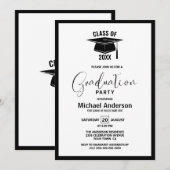 Moderne Minimale Graduation Party Kaart (Voorkant / Achterkant)