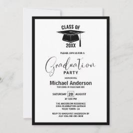 Moderne Minimale Graduation Party Kaart