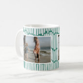 Moderne, minimale grafische 2 foto groen tegenwoor koffiemok (Voorkant links)