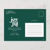 Moderne, minimale grafische kersttypografie feestdagenkaart (Achterkant)