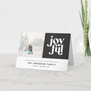 Moderne minimale grafische kersttypografie foto feestdagen kaart